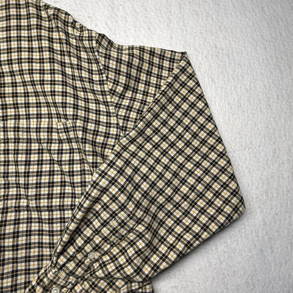 Vintage Ralph Lauren Mens L Flannel Yellow Plaid  Button Down Shirt Long Sleeve - Picture 3 of 13